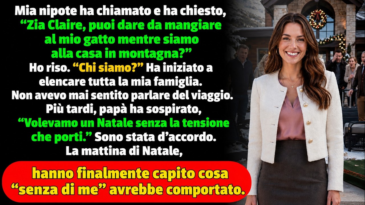"Perché non vieni anche tu con tutti gli altri?" Mia nipote Molly, undici anni, mi ha fatto questa domanda tre giorni prima di Natale, dopo avermi elencato i nomi di tutta la famiglia che sarebbe...