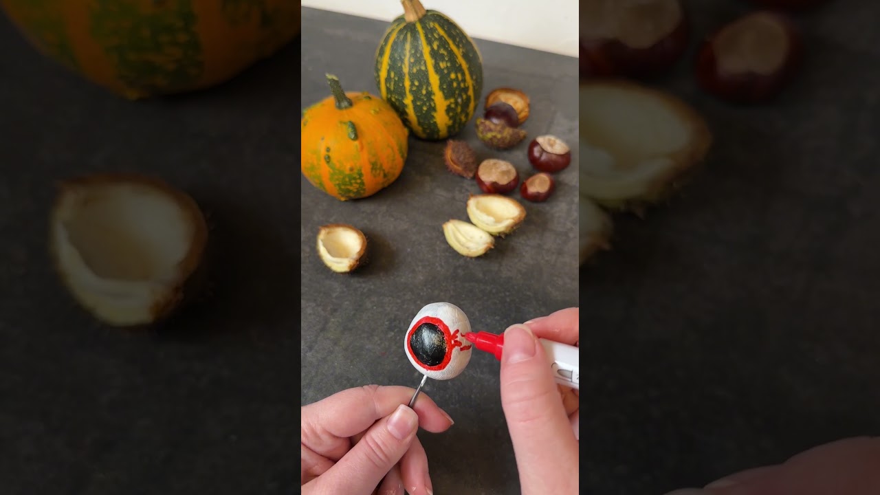 Basteln mit Kastanien - Halloween Idee 🎃