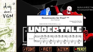 Bonetrousle (from Undertale) || Piano Duet Sheet Music :D