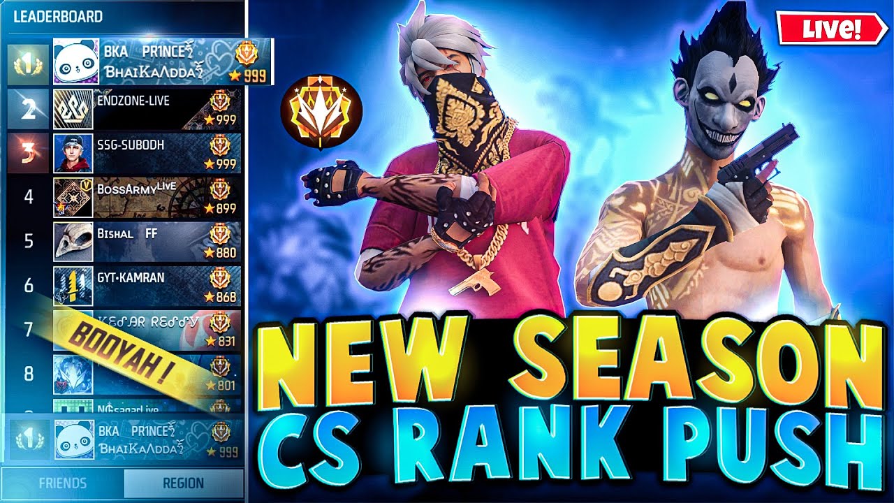 FREE FIRE LIVE NEW SEASON CSR PUSH TO TOP 1 GRANDMASTER #freefirelive # ...