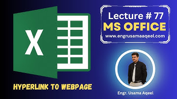 Add Hyperlink to Webpage in MS Excel | Lecture #77 | MS Office in Urdu/Hindi | Engr. Usama Aqeel