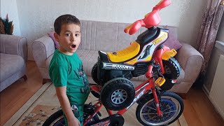 Mustafa Motor İstedi ,Bisiklet İstedi - Anne Şakacıktan Sihir Yaptı / Funny Kids Video