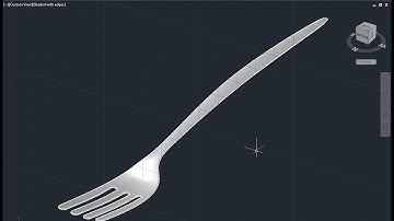 How to make a Fork with the Spline and the Surfaces of AutoCAD