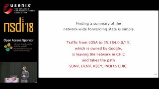 NSDI '18 - Net2Text: Query-Guided Summarization of Network Forwarding Behaviors