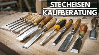 Stecheisen Kaufberatung - Unterschiede Heft, Schneide, Zwinge und Größe gezeigt Stechbeitel