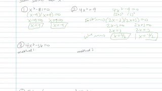 Solving Quadratic Equations by Factoring - Sample Problem 7