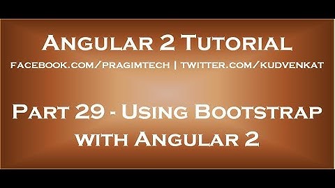 Using Bootstrap with Angular 2