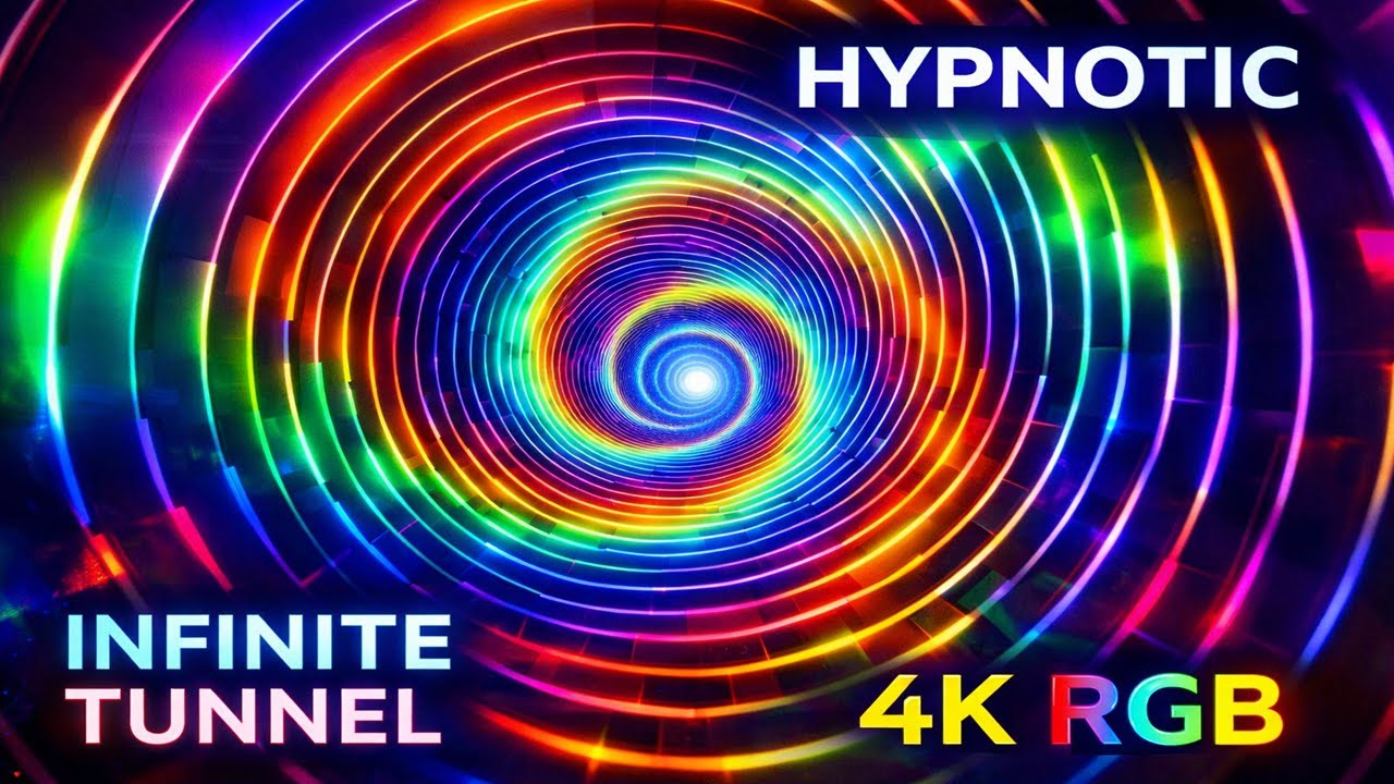 Rotating Infinite Tunnel 🌈 Hypnotic 4K RGB Visuals