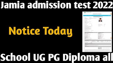 Jamia Application Form 2022 JMI admission test form school UG PG diploma all courses 2022