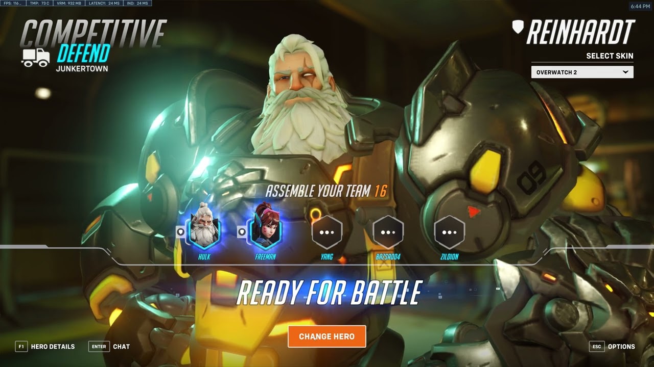 Reinhardt Role queue placements