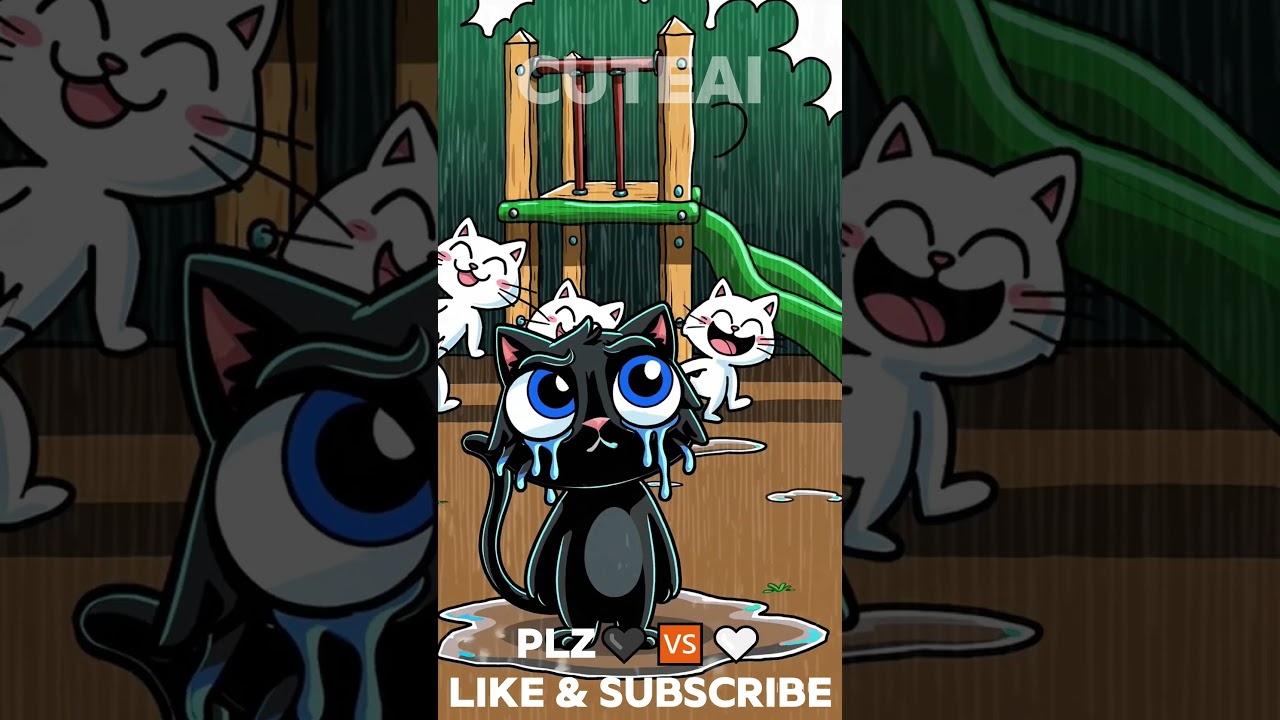 Black cat were bullied by white cats😿What was the result of the bullying!🖤🆚🤍