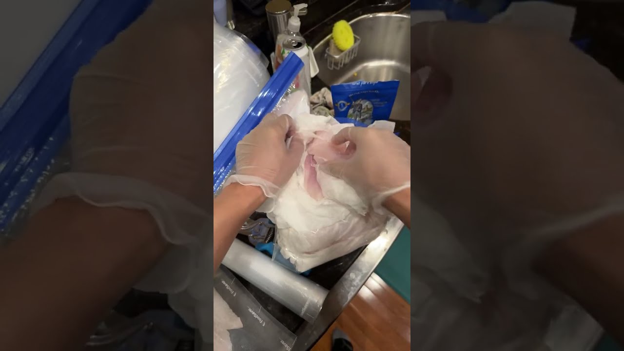 live! Vacuum sealing fish and easy pan fry caught on Double Trouble Charter 