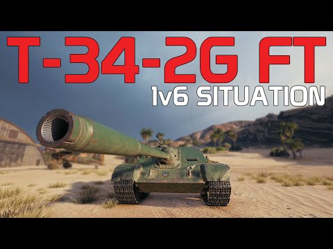 T34-2G FT: 1 vs. 6 situation | World of Tanks