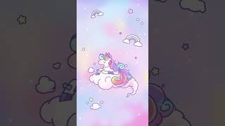 Cute anime rainbow pink unicorn