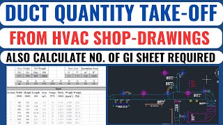 HVAC Duct Quantity Take-Off -  Step-by-Step Guide from Shop Drawing in HINDI | @HVACTutorial