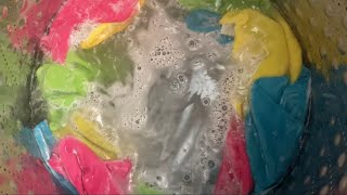 ASMR Washing Machine Super Bright Colors. Visual ASMR & Water Sounds. Tapping. No Talking No Music.