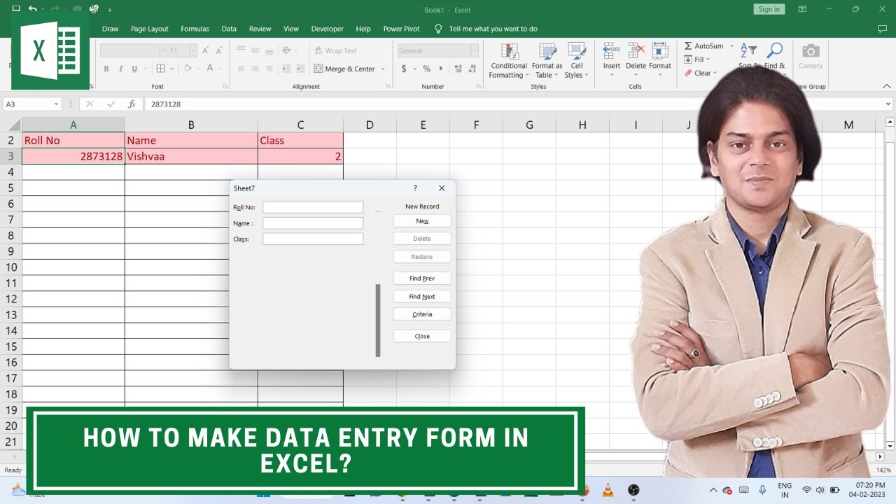 How to make data entry form in Excel? #excel - YouTube