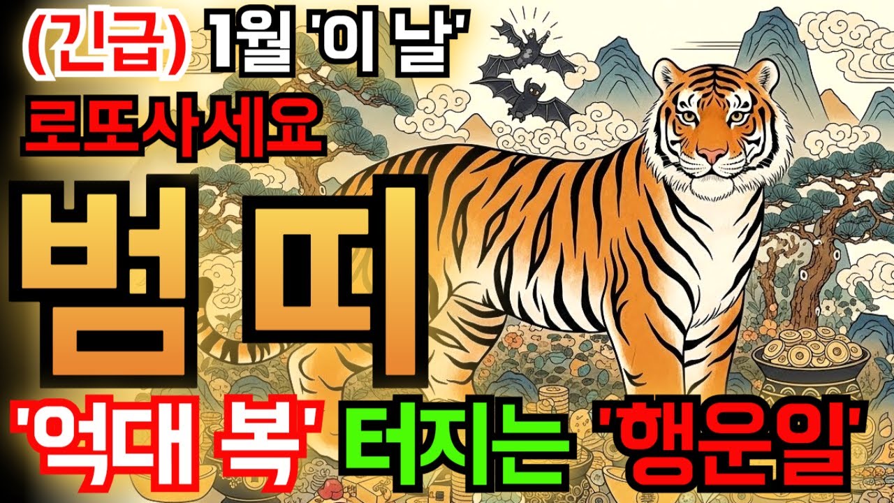 🐯 2026년, 호랑이띠는 ‘이 날짜’ 꼭 기억하세요!깜짝 놀랄 좋은 일 생깁니다! (50년, 62년, 74년, 86년)