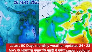 60 Days weather forecast|अगले 3-4 दिन राजस्थान, गुजरात mp समेत मध्य पूर्व में जारी रहेगी बारिश आंधी|