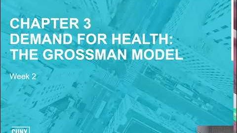 Week 2 Video 1: Grossman model- Health as a Consumption Good