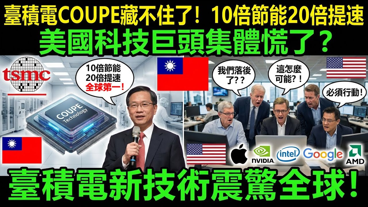 臺積電COUPE藏不住了！10倍節能20倍提速  美國科技巨頭集體慌了？