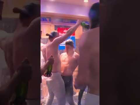 Gavin Lux Kike Hernandez S Celebration Is Pure Gold Dodgers NLDS Baseball Win Celebration