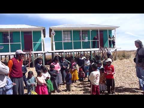 Uros Islands School Children singing in Aymara