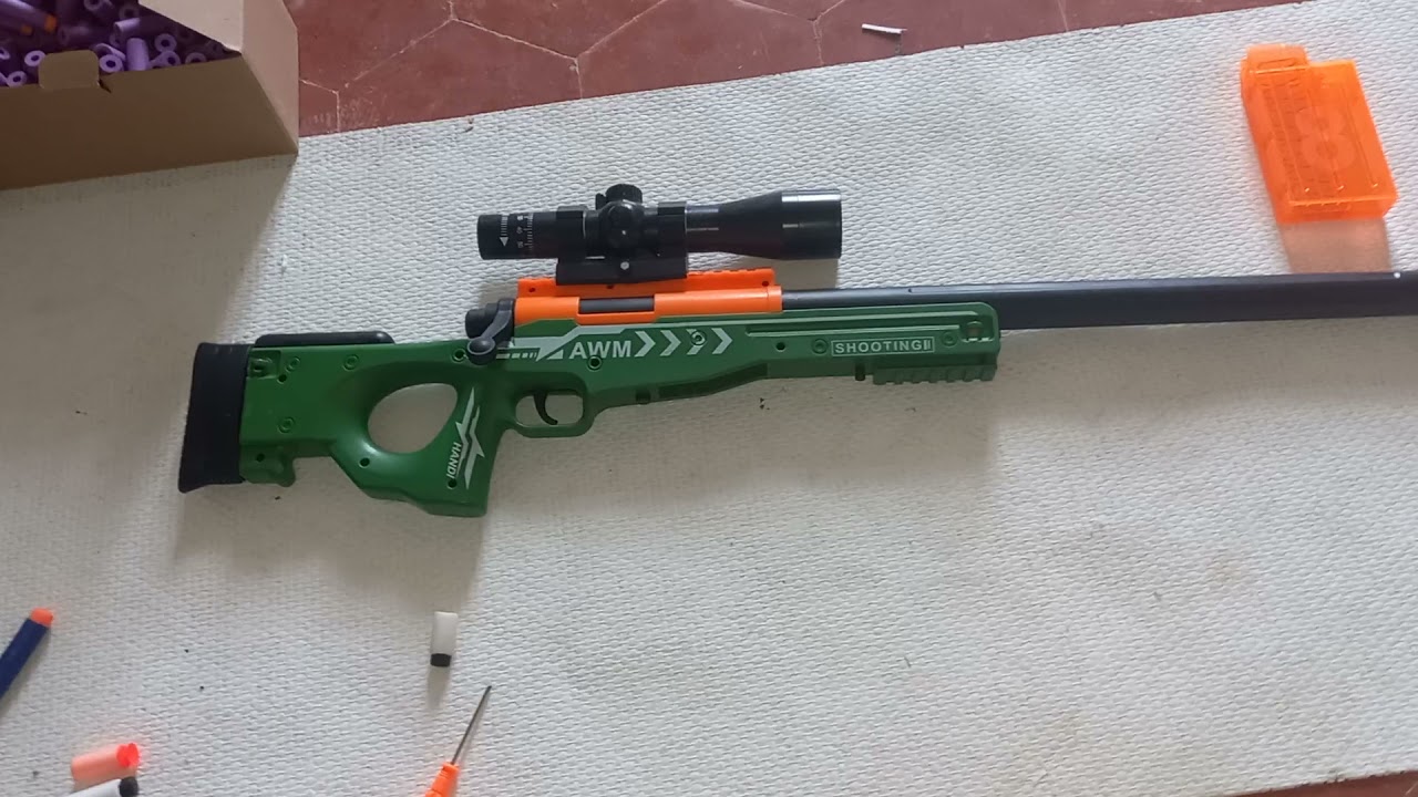 Blaster AWM Sniper Style Nerf + Test (Français fr)