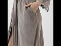 Роскошный женский велюровый халат с кружевом Nusa №0383 Бежевый