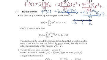 Math 23a. Week 8, Video 4: Taylor Series (8.7)