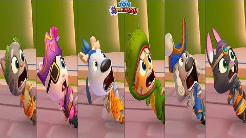 Talking Tom Time Rush All Super Characters In Lava World - Funny Reactions Android iOS Gameplay