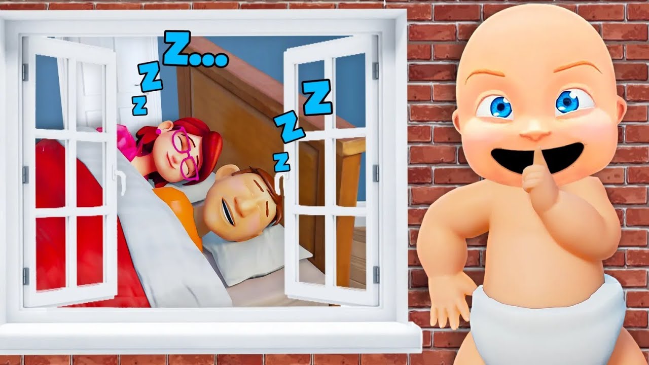 Ребенок тайком вылезает из комнаты после отхода ко сну...