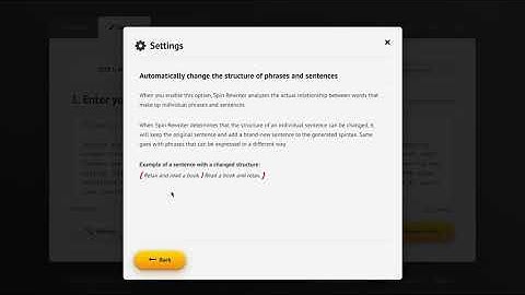 How to automatically rewrite sentences (in Step 1 - ENL) - Spin Rewriter tutorial