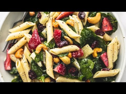 Strawberry Spinach Pasta Salad With Orange Poppy Seed Dressing - Tasty Recipe