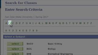 SJSU-How to Register: Course Search