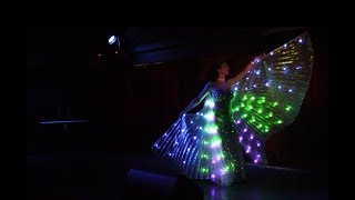 Anuka LED wings at Glitter, May 2019