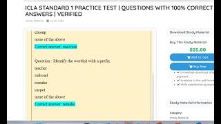 ICLA STANDARD 1 PRACTICE TEST