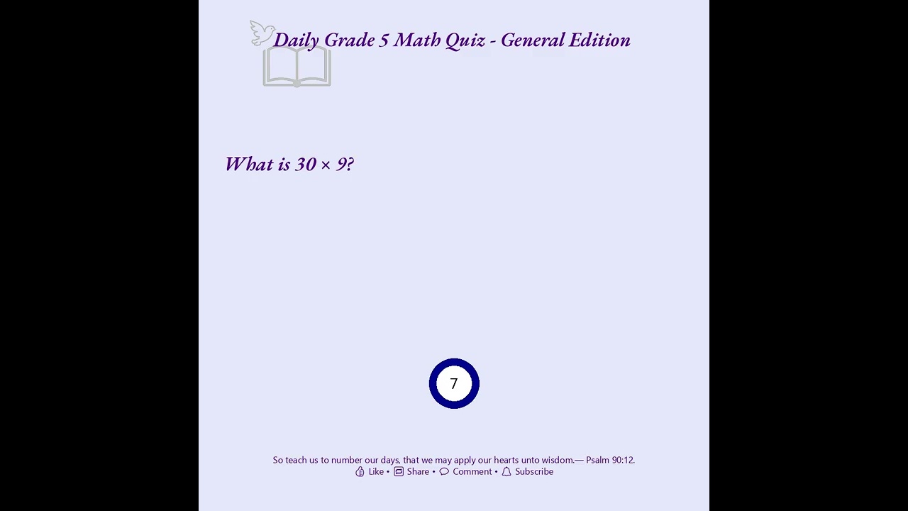 Grade 5 Daily Math Quiz With General Edition 5Q Jan 15 2026