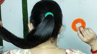 Easy Hairstyle For Party by Self / Cute Sleek Low Bun Hairstyles With Rubber band/ New Bun Hairstyle