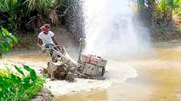 Mini Tractor, Power Tiller Accident || Power Tiller Accident in Deep Mud Part-6