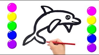 Easy Dolphin drawing step by step