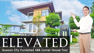 House Tour QC82 • EXCEPTIONAL RARE Find! • Furnished CORNER 4BR Modern Quezon City House for Sale