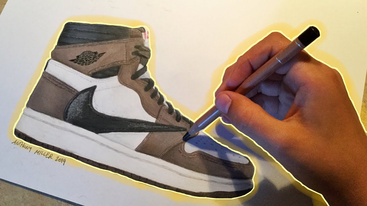 travis scott shoes drawing