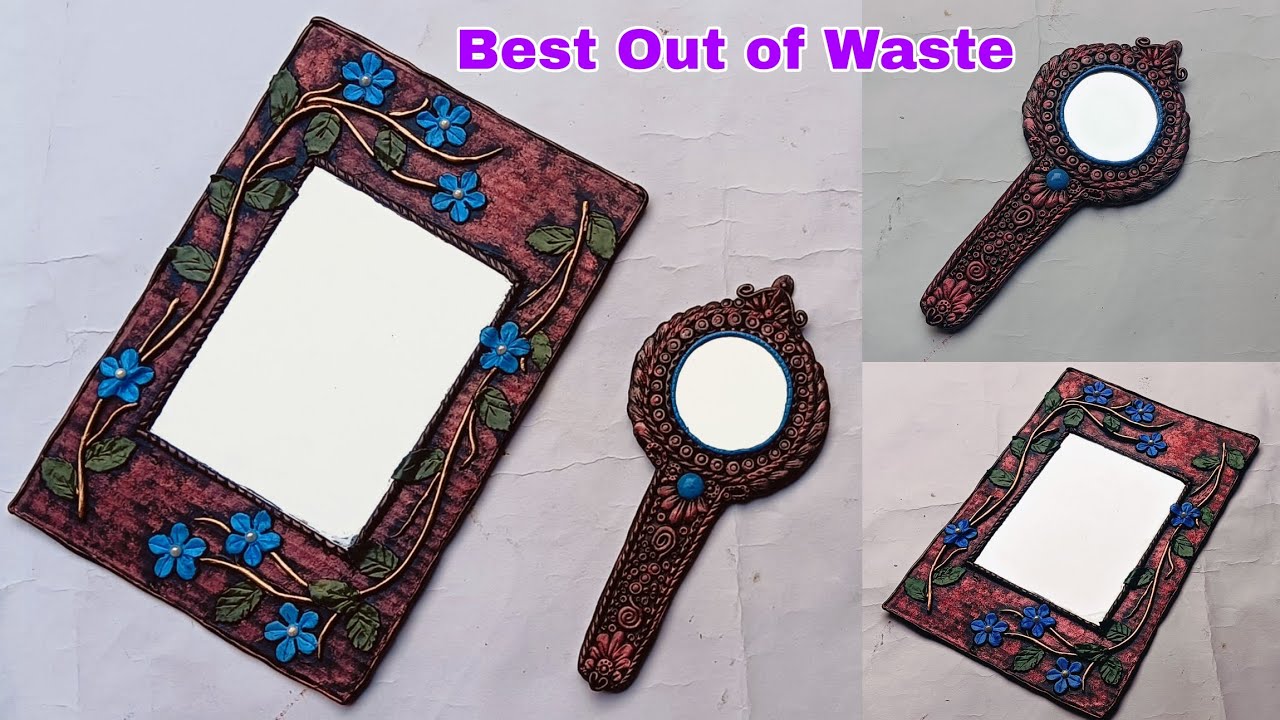 DIY Mirror Craft / Waste Materials Craft / Vintage Mirror Design / Cardboard Art / Best Out of Waste