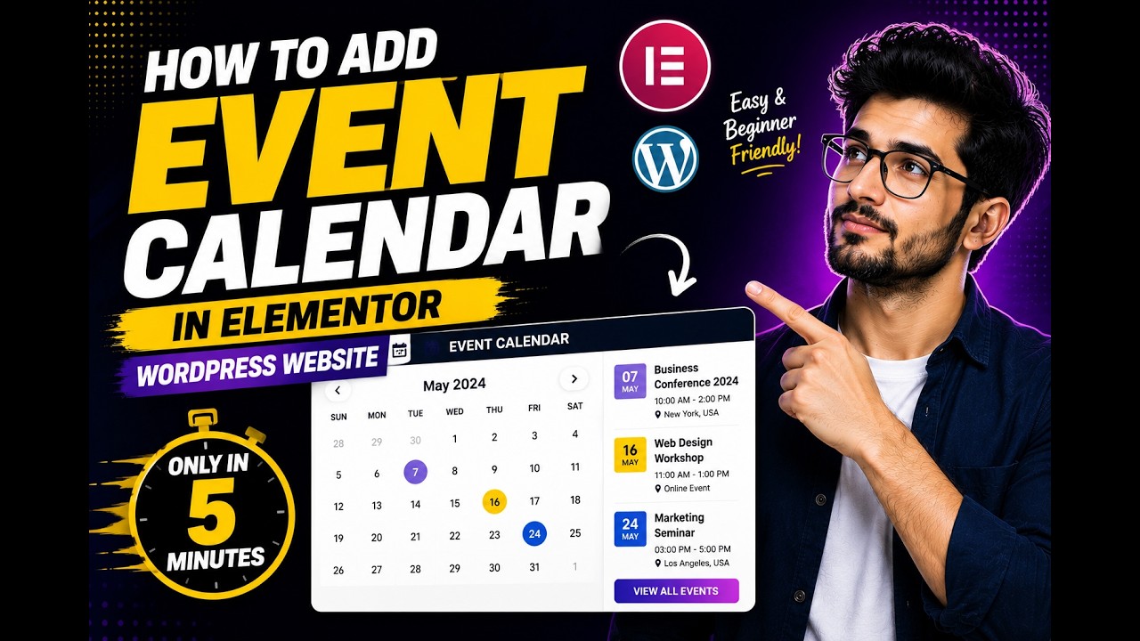 How to Add Event Calendar in Elementor WordPress Website only just in 5 ...