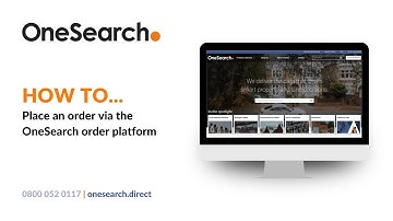 How to place an order via the OneSearch order platform