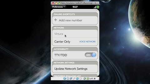 Palm Pre: Phone settings