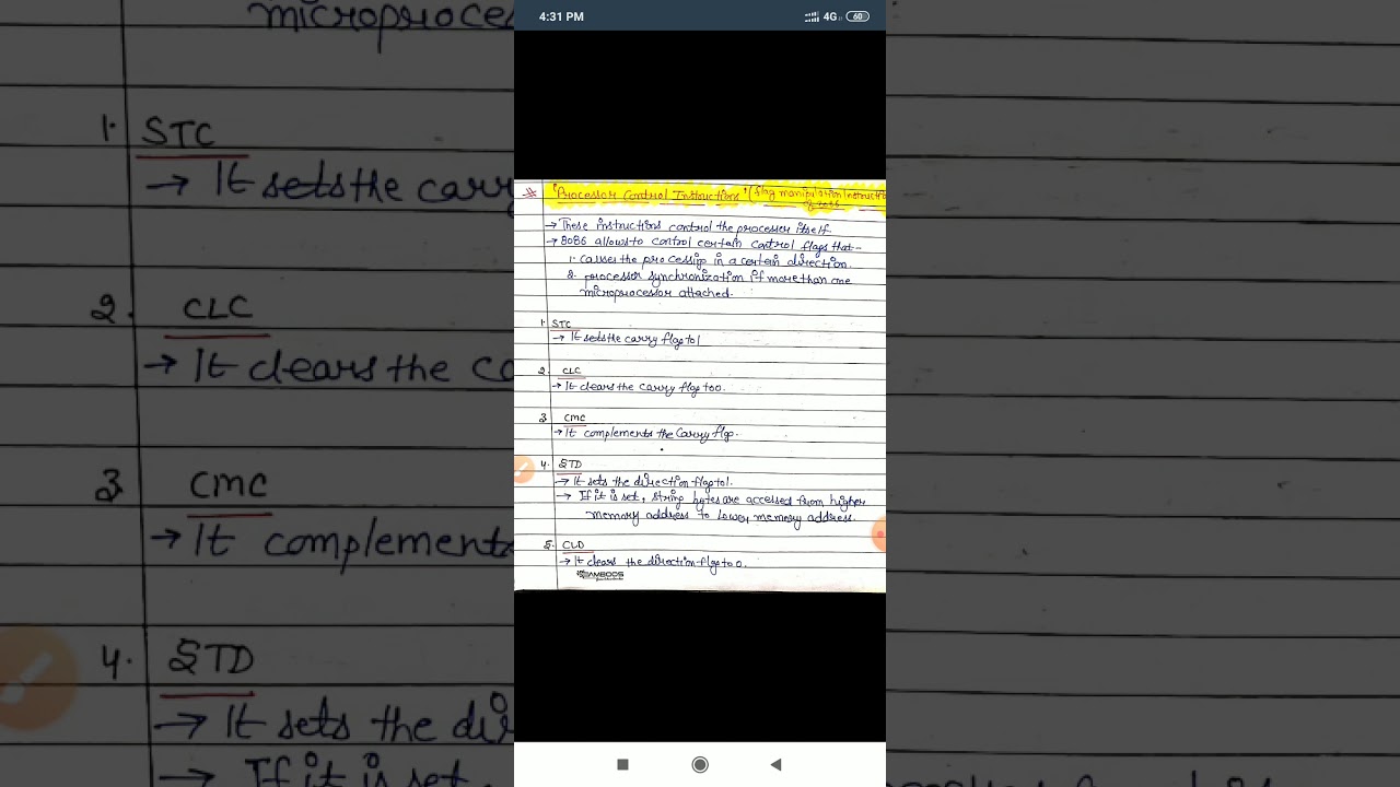 Flag Manipulation Instruction of 8086