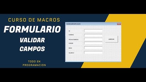 Curso de Macros. Capitulo 6. Validar datos de formularios.