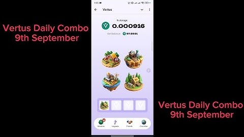 Vertus mining bot daily combo | Vertus 9th September  vertus today combo | vertus airdrop combo